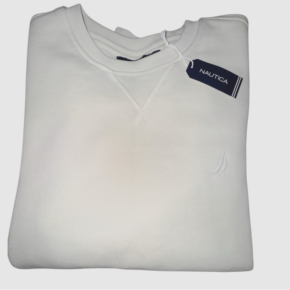 Nautica Men’s Off White Crew Neck Sweatshirt